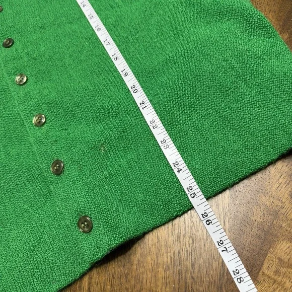 Vintage 70s Mohair Cardigan Sweater Green Medium